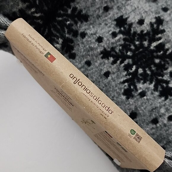 Antonio Salgado  Throw Blanket Grey Black Knit Cotton Blend 50" X 63" Snowflakes - Picture 9 of 12